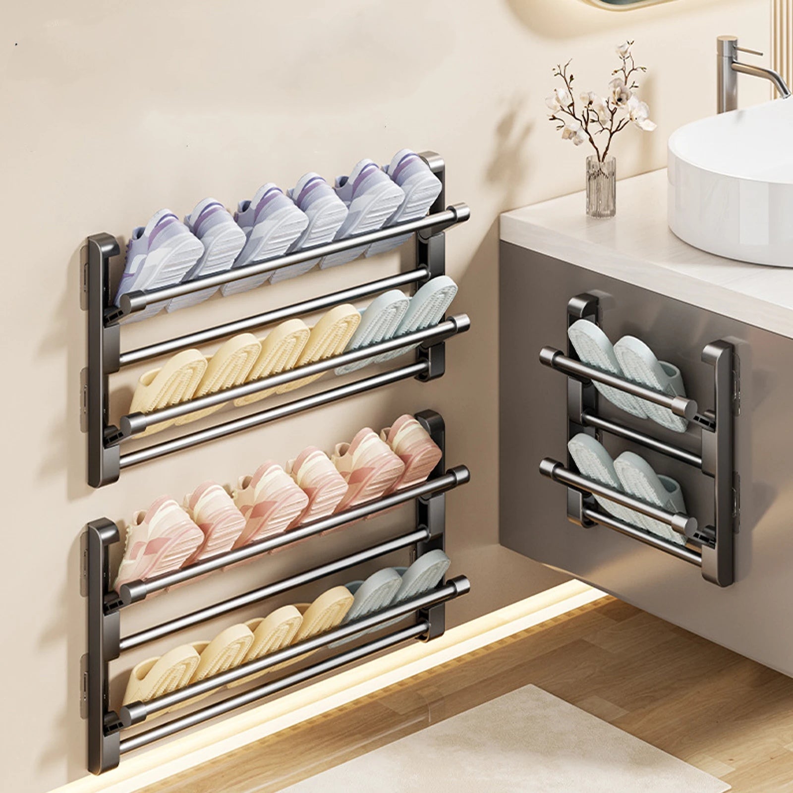 SlimPé Fix Organizador de Chinelos Inteligente – Sem Furos, Só Funcionalidade