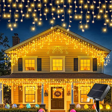 Luz Mágica Cascata Solar™ — O Brilho que Transforma Seu Natal!